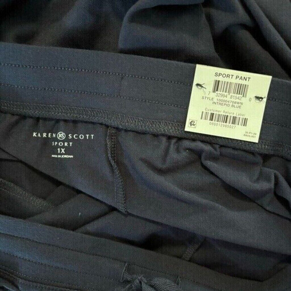 Karen Scott Plus Size Navy Knit Drawstring Sweat Pants /Joggers NWT - Picture 6 of 7